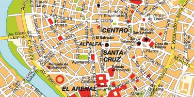 Карта на Севиља шпанија во центарот на градот