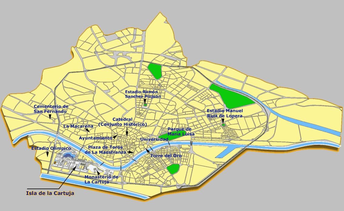 Севиља шпанија атракции на мапата
