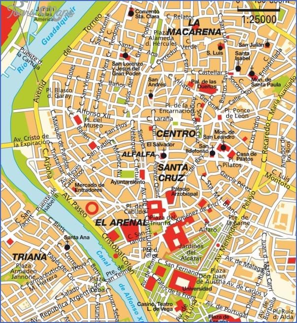 Севиља шпанија мапата туристички атракции