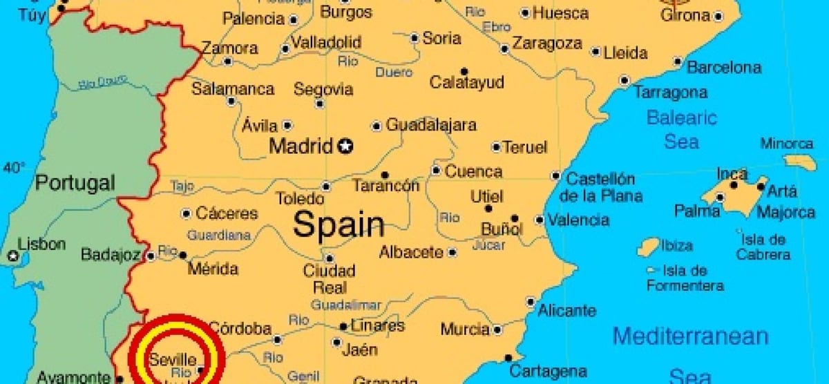 Sevilla шпанија мапа