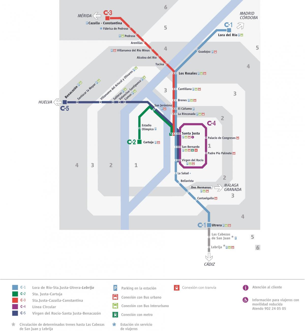 карта на Севиља воз 