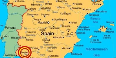 Sevilla шпанија мапа