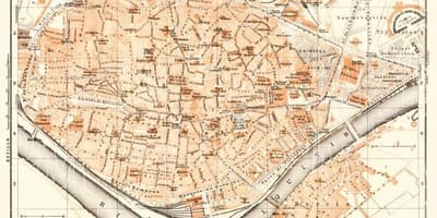 Мапата на стариот град Севиља шпанија