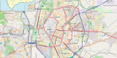 Карта на Севиља шпанија населби