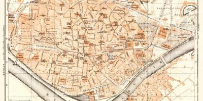 Мапата на стариот град Севиља шпанија